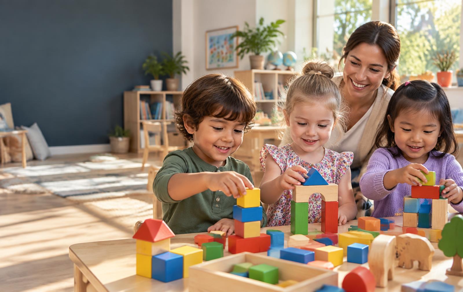 Children playing and learning together